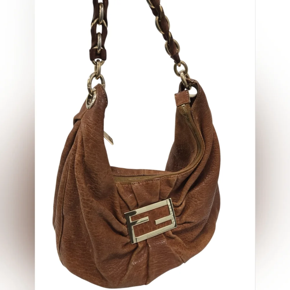 Fendi brown Leather Mia Hobo Bag - Picture 2 of 16